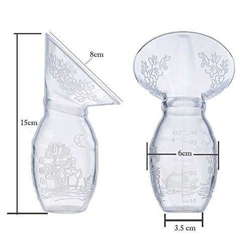 Silicone Manual Breast Pump Breastfeeding Milk Saver Suction with Protective Lid - 2Pack 100% Food Grade Silicone Milk Collector for New Moms (Green)
