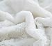 DaDa Bedding Luxury White Roses Faux Fur with Sherpa Backside Fleece Throw Blanket - Super Soft Warm Plush Luxe Solid Toss - 50