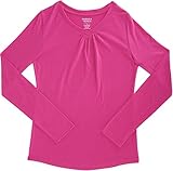 French Toast School Uniform Girls Long Sleeve V-Neck T-Shirt with Front Gathers