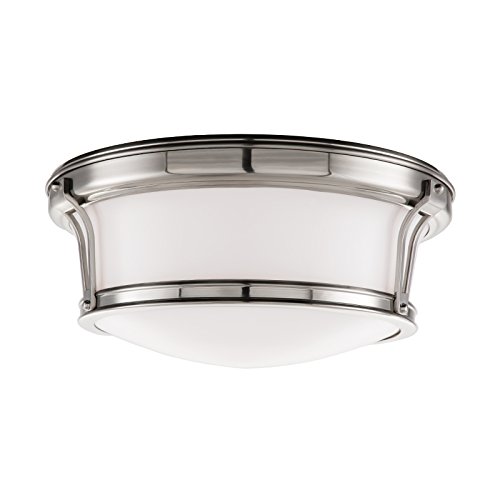 Hudson Valley Lighting 6513-SN Newport - Two Light Flush Mount - 13 Inches Wide by 5.125 Inches High, Finish Color: Satin Nickel