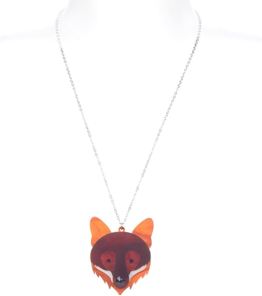 Little Moose fox face necklace