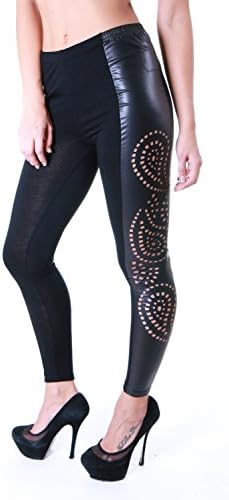 Faux-Leather Laser Side Cut Legging