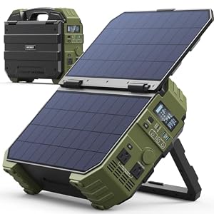 BROWEY ポータブル電源 ソーラーパネル付き 大容量 1024Wh 1600W 出力 ポータブルバッテリー 家庭用 災害用 非常用電源 蓄電池
