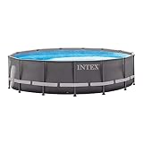 Intex 14ft X 42in Ultra Frame Pool Set with Filter Pump, Ladder, Ground Cloth & Pool Cover