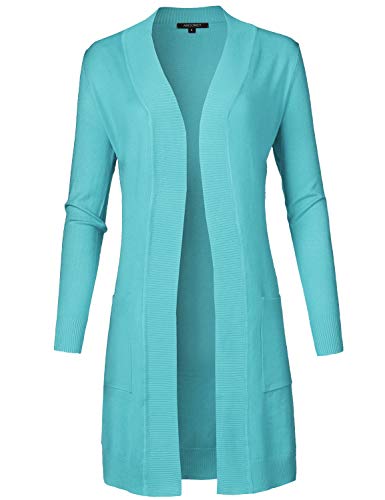 Solid Soft Stretch Long-line Long Sleeve Open Front