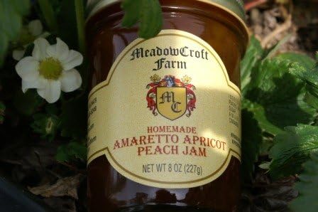 Amaretto Apricot Peach Jam - 2 PACK - All Natural Fresh Delicious Jams, Jelly, Preserves & Marmalades by Meadowcroft Farm