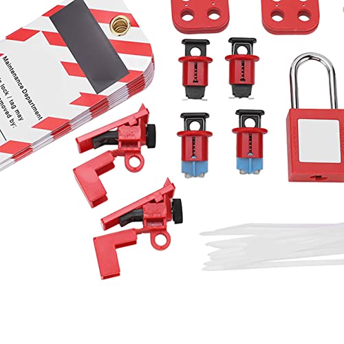 MEKOTRIN Electricians Lockout Kit, Circuit Breakers Lockout, Safety Logging and Labeling Kit, Industry and Electrical Power Essential Items