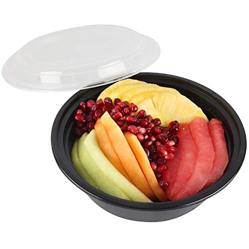 50-Pack containers with Lids (24 OZ.) Lunch Boxes -BPA-Free Food Grade.- Freezer & Dishwasher Safe - Premium Quality