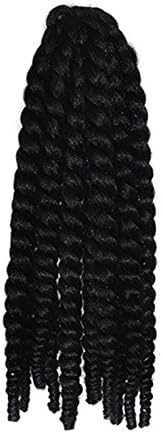 12" Havana Mambo Twist Crochet Braid 80g/pack Synthetic Kanekalon Hair Senegalese Twist Hair Havana Mambo Twist Braids Hair (#1 Black)