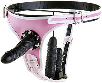 Strap-on 3PCS Female Couples Removable Heads Massager with Women Ultra Elastic Harness for Lesbian Couples-Pink