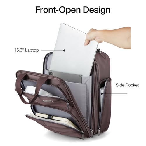 Hanke Softside Underseat Carry On Luggage with Wheels,Travel Luggage Rolling Bag Small Suitcase，Coffee, Underseater 16-Inch