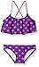 Kanu Surf Girls' Karlie Flounce Bikini Beach Sport 2 Piece Swimsuit, Suzie Purple Dot, 8
