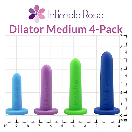 Intimate Rose Medium 4Pack Silicone Dilators for Women & Men, Sizes 3