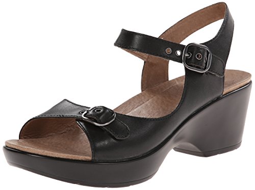 Dansko Women's Joanie Dress Sandal, Black Full Grain, 38 EU/7.5-8 M US