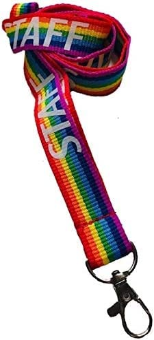 PAC Supplies Global Rainbow Staff Print Lanyard with Safety Breakaway