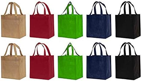 Earthwise Reusable Grocery Bags Shopping Totes Eco Friendly (10 Piece Pack)