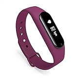 Fitness Tracker with Heart Rate Monitor Gosund C6 Waterproof Activity Tracker Pedometer Call/SMS push for Android and IOS (purple)