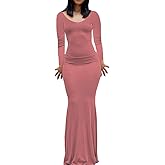 KLLPNW Womens Spaghetti Strap Bodycon Backless Maxi Dress