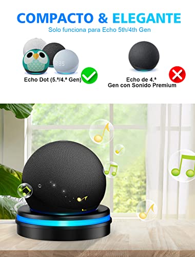 CIRYCASE Soporte para Dot (4.ª Generación), Soporte Mesa para Dot 4 con Guía de Luz Efecto Halo Mejorado, Accesorios Base Ahorro Espacio con Gestión de Cables Incorporada para Dormitorio