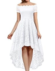 Dressystar Women's Lace Cocktail Dress Hi-Lo Off