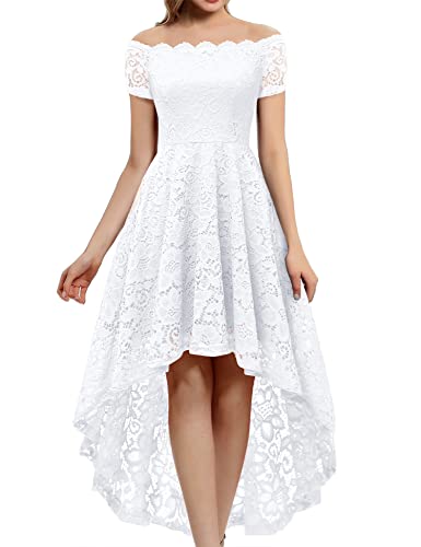 Dressystar Women's Lace Cocktail Dress Hi-Lo Off