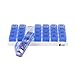 GMS 7 Day Pill Organizer Tray - Large with Removable Daily Pill Boxes with 4 Compartments Each for Storing and Organizing Medications and Pills - Blue