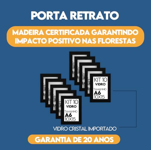 Kit 10 Molduras Porta Retrato 10X15 Preto