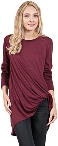 BLUSHJENNY Women's Long Sleeve Casual Loose Tunic Top Blouse