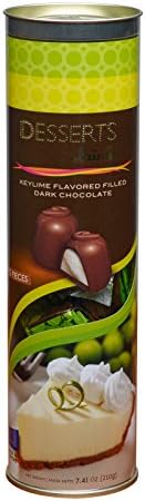Laima Dreamy Desserts - Key Lime Filled Dark Chocolate Truffles (Tube of 15 Pieces) 7.41 Oz