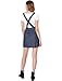 Allegra K Women's Printed Overall Adjustable Straps Suspender Mini Chambray Pinafore Dress Small Dark Blue-Dots
