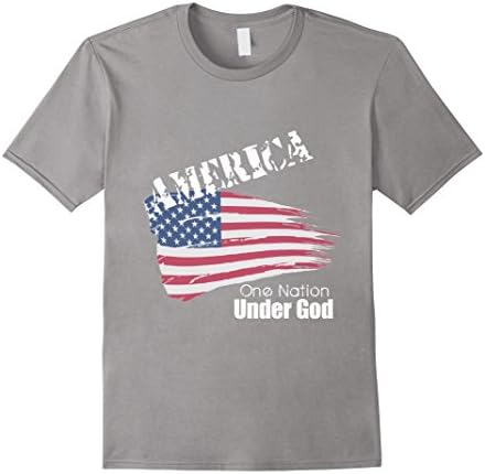 Men's America One Nation Under God T-Shirt 3XL Slate