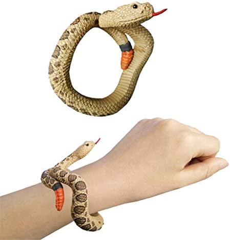WORMENG TOYS Simulation Resin Animal Python Bracelet Handmade Painted PVC Material Toy Kids Birthday Educational Best Gift for Children Boys, Girls,Toddlers