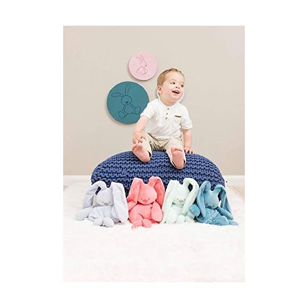 Nattou Kuscheltier Hase Lapidou, Wegbegleiter ab der Geburt, 36 cm, Blau – Bild 4