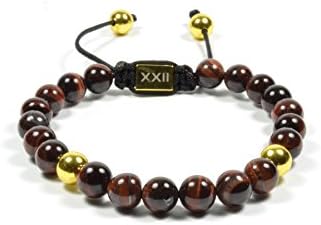 8 mm Red Tiger Eye Pull-Closure Men's Bracelet
