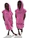 COR Surf Poncho Changing Towel Robe with Hood and Front Pocket for Kids, Doubles Up As Beach Towel and Blanket, Made of Quick Dry Microfiber, Fits Ages 3-8 Years Old (Pink, one Size fits Most)