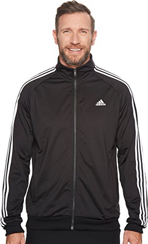 Adidas men s essential 3 stripe tricot track jacket - big & t…