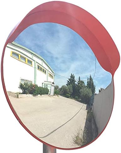 JCM-45-o Convex Unbreakable Traffic Mirror, diameter 18" (45cm), for Road Safety and Shop Security with Adjustable Fixing Bracket for Pole 1.5" (48 mm)
