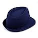 HDE Kid's Short Brim Trilby Fedora Hat (Navy Blue)