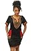 Sprifloral Sexy Tribal Print Dashiki for Women V Neck Plus Size Maxi Dress Black Medium