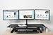 Rocelco 46″ Height Adjustable Standing Desk Converter BUNDLE | Sit Stand Computer Workstation Riser | Triple Monitor Retractable Keyboard Tray Gas Spring | Black with Anti Fatigue Mat (R DADRB-46-DM3)thumb 3