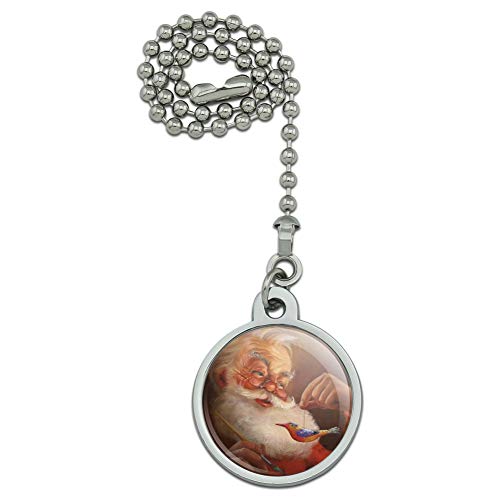 GRAPHICS & MORE Christmas Holiday Santa Painting Tree Ornament Ceiling Fan and Light Pull Chain