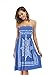 Sun Dresses Women Summer Casual Beach Dress Boho Strapless Dress Cover up Blue