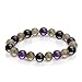 Triple Stone Ultimate Protection Bracelet – Healing Balancing – Labradorite – Amethyst – Black Tourmaline – Bracelet for Protection –Elastic Natural Stone Yoga Bracelet (10mm