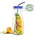 Simple HH Tritan BPA-Free Water Bottle with Straw 33oz Dishwasher-Safe Drinking Tumbler | Extra Wide Mouth w/Easy Twist Lid (Sapphire)