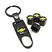 iDoood Set of 4 Car Tire Valve Stem Air Caps Cover + Keychain for Chevy Chevrolet