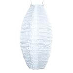 Allsop Home and Garden Soji Pod White,  LED Outdoor Solar Lantern, Handmade with Weather-Resistant UV Rated Fabric, Stainless Steel Hardware, Chinese Style Light, 1-Count