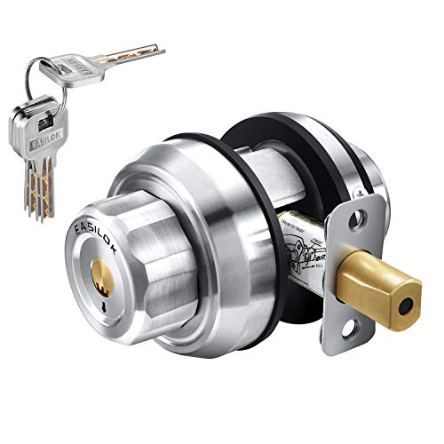 EASILOK Keyless Twist to Lock Deadbolt Lock, New Lathe Finish 304