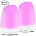 Essential Oil Diffuser, Avaspot 120ml Ultrasonic Aroma Diffuser Portable Aromatherapy Diffuser Humidifier with 7 Colors LED Lights, Adjustable Mist Mode & Waterless Auto Off For Home Office 2 Pack