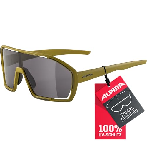 ALPINA BONFIRE - Beschlagfreie, Vielseitig Einsetzbare Sport- & Fahrradbrille Mit 100% UV-Schutz Für Erwachsene, olive matt, One Size