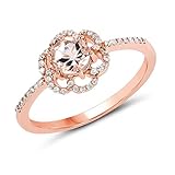 Johareez Morganite Ring, 14K Rose Gold and White